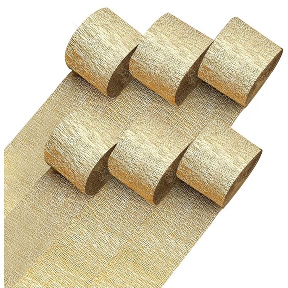 Other - Crepe Paper Streamers Gold 18 Rolls